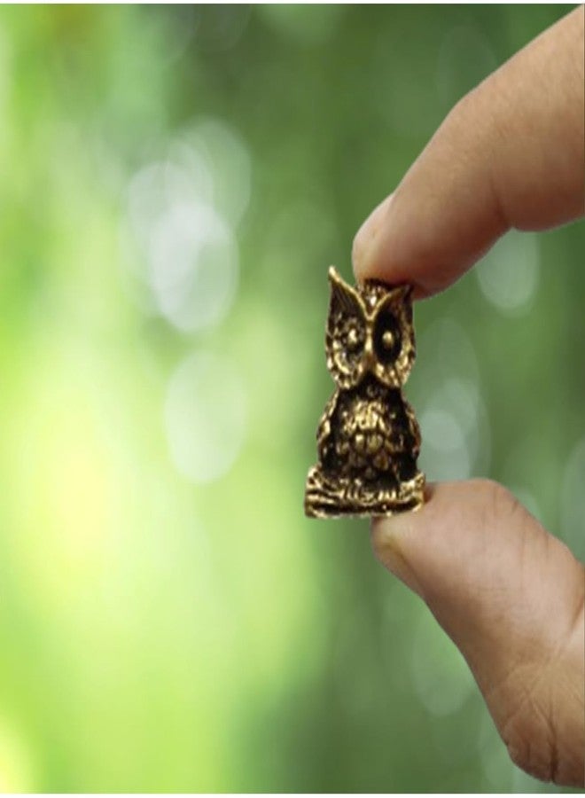 Purpledip Rare Miniature Brass Figurine Owl: Collectible Showpiece Statue with Fine Workmanship (12699D) - Image 1